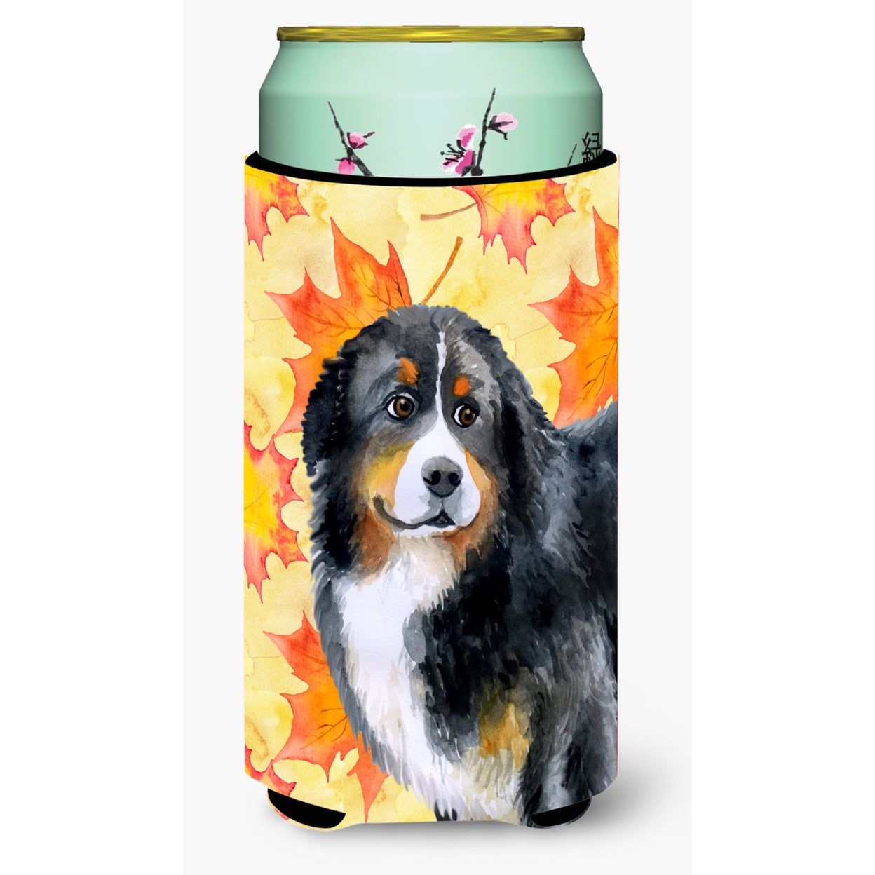 Bernese Mountain Dog Fall Tall Boy Beverage Insulator Hugger