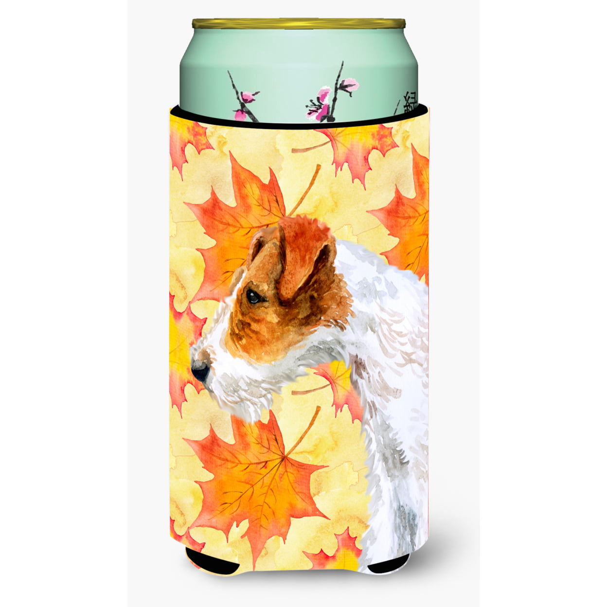 BB9911TBC Fox Terrier Fall Tall Boy Beverage Insulator Hugger
