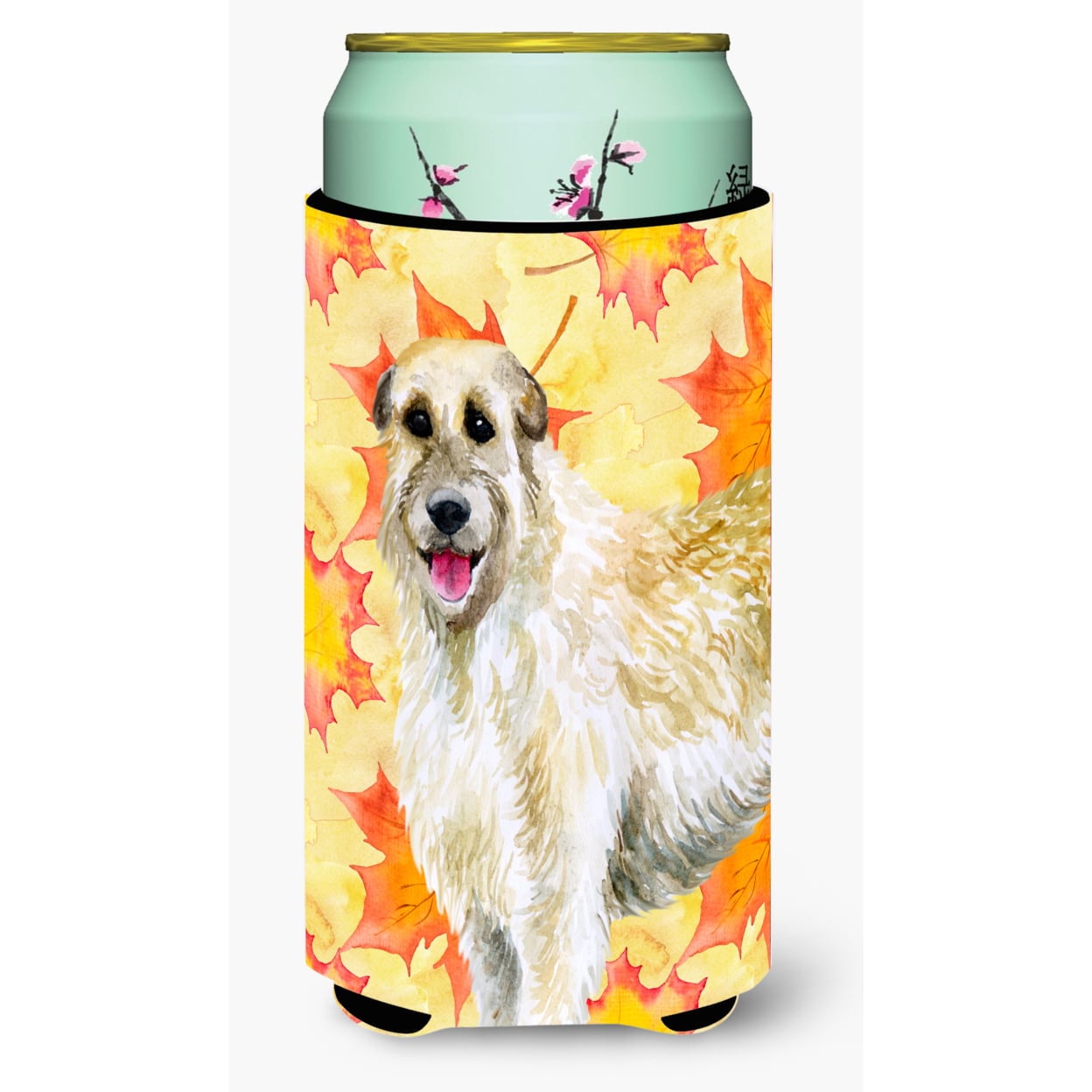 Irish Wolfhound Fall Tall Boy Beverage Insulator Hugger