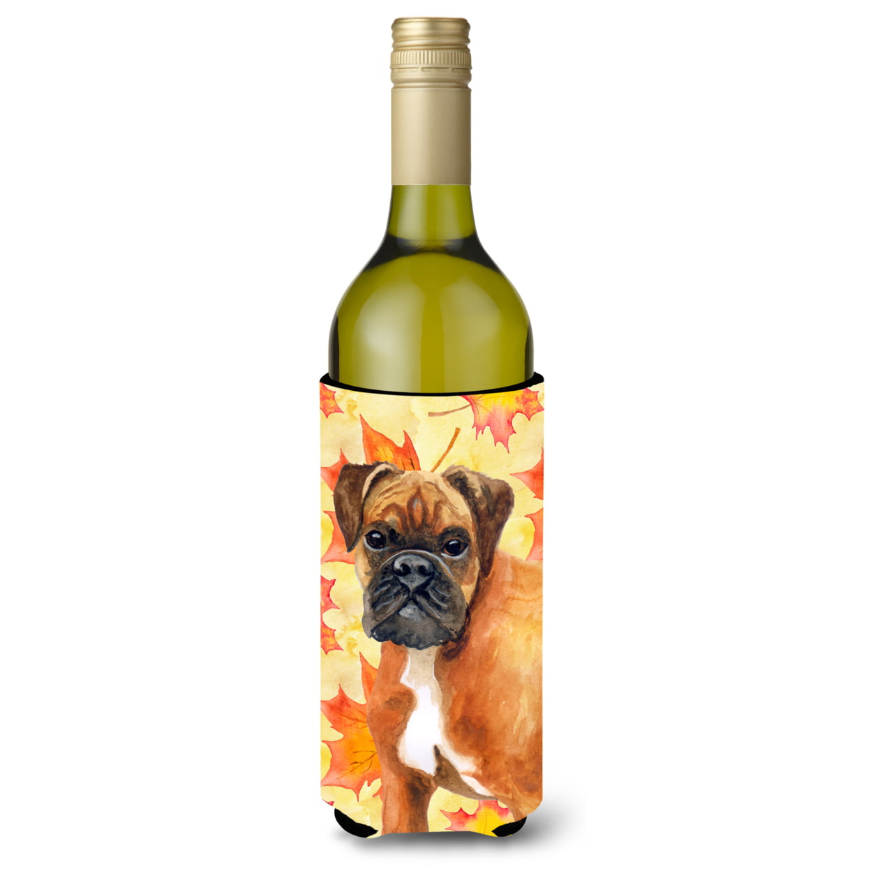 German Boxer Fall Wine Bottle Beverge Insulator Hugger