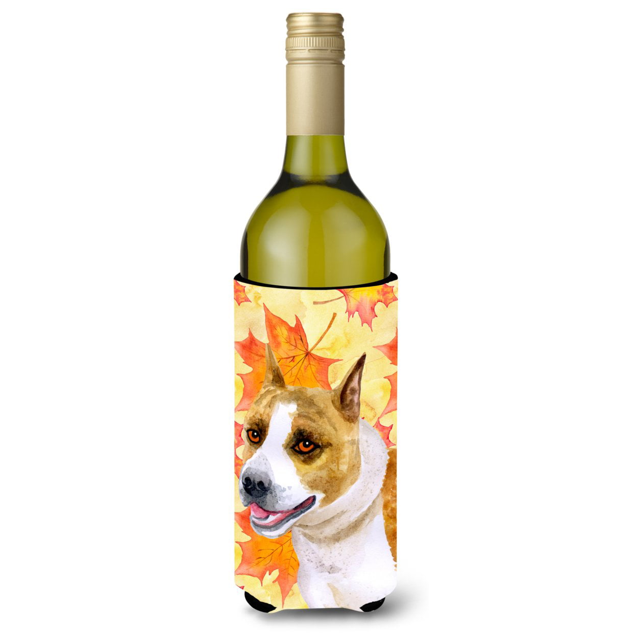 American Staffordshire Fall Wine Bottle Beverge Insulator Hugger