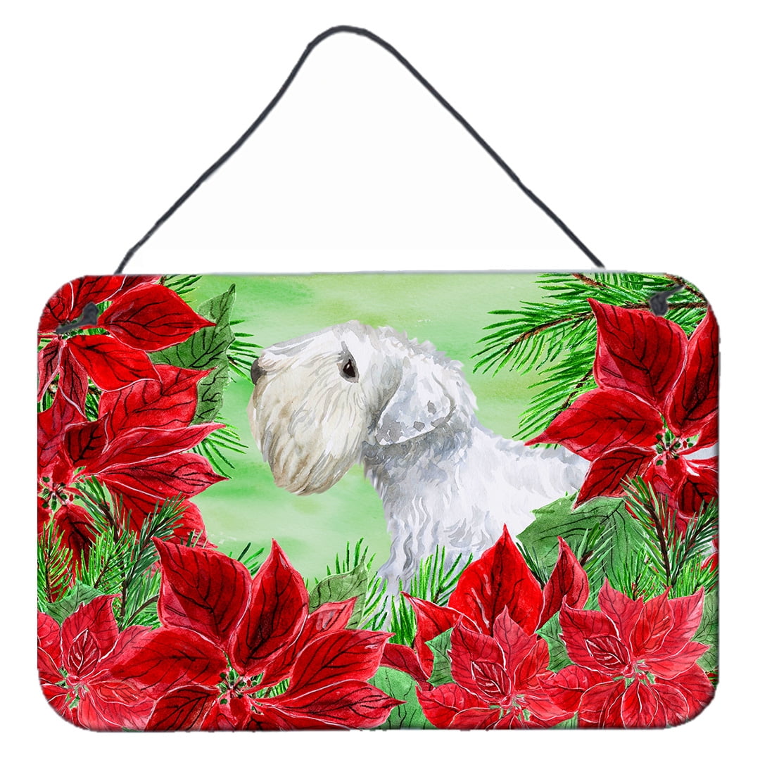 Sealyham Terrier Poinsettas Wall or Door Hanging Prints