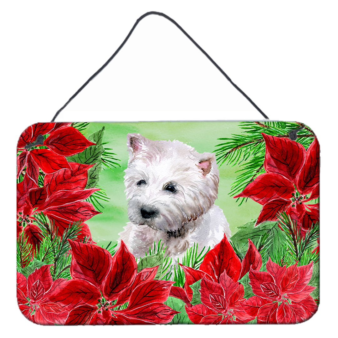 Westie Poinsettas Wall or Door Hanging Prints