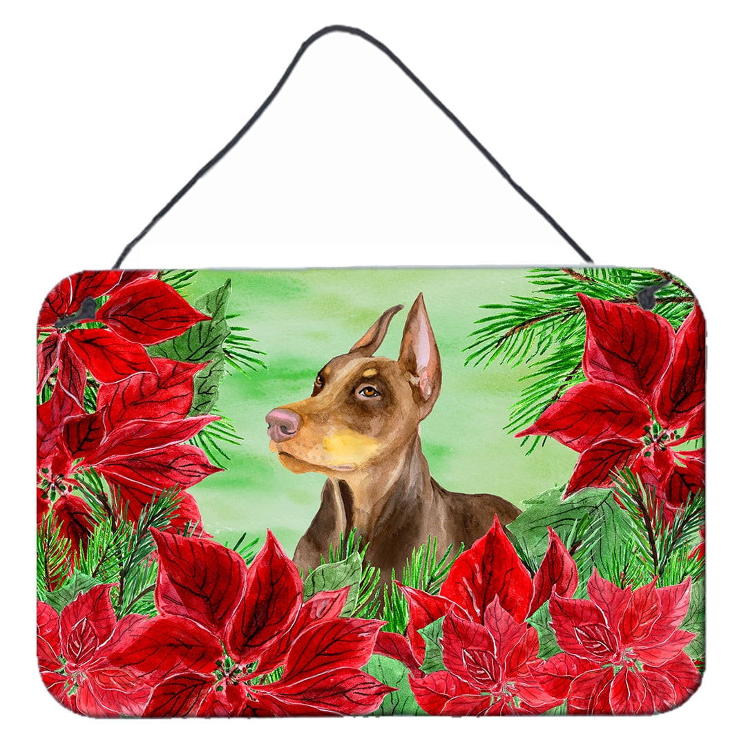 Doberman Pinscher Poinsettas Wall or Door Hanging Prints