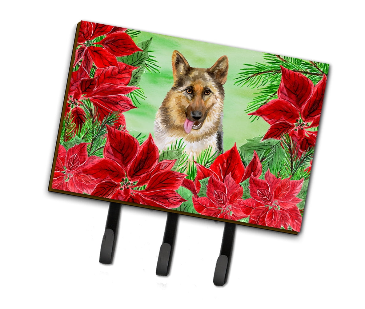 German Shepherd Poinsettas Leash or Key Holder