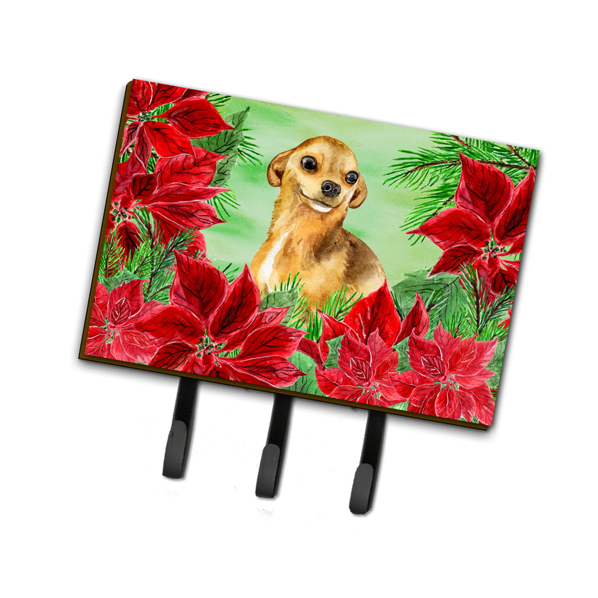 Chihuahua Poinsettas Leash or Key Holder