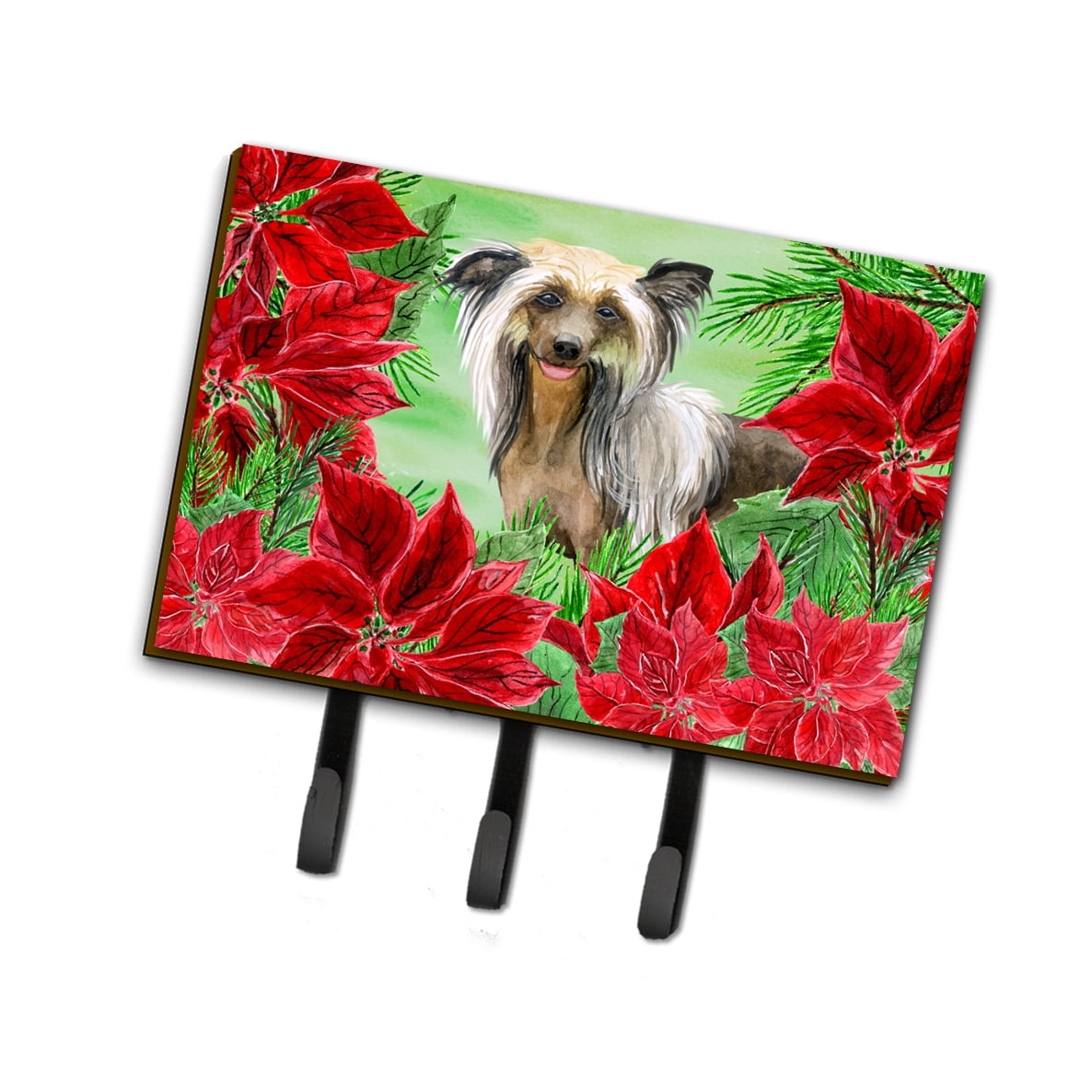 CK1307TH68 Chinese Crested Poinsettas Leash or Key Holder