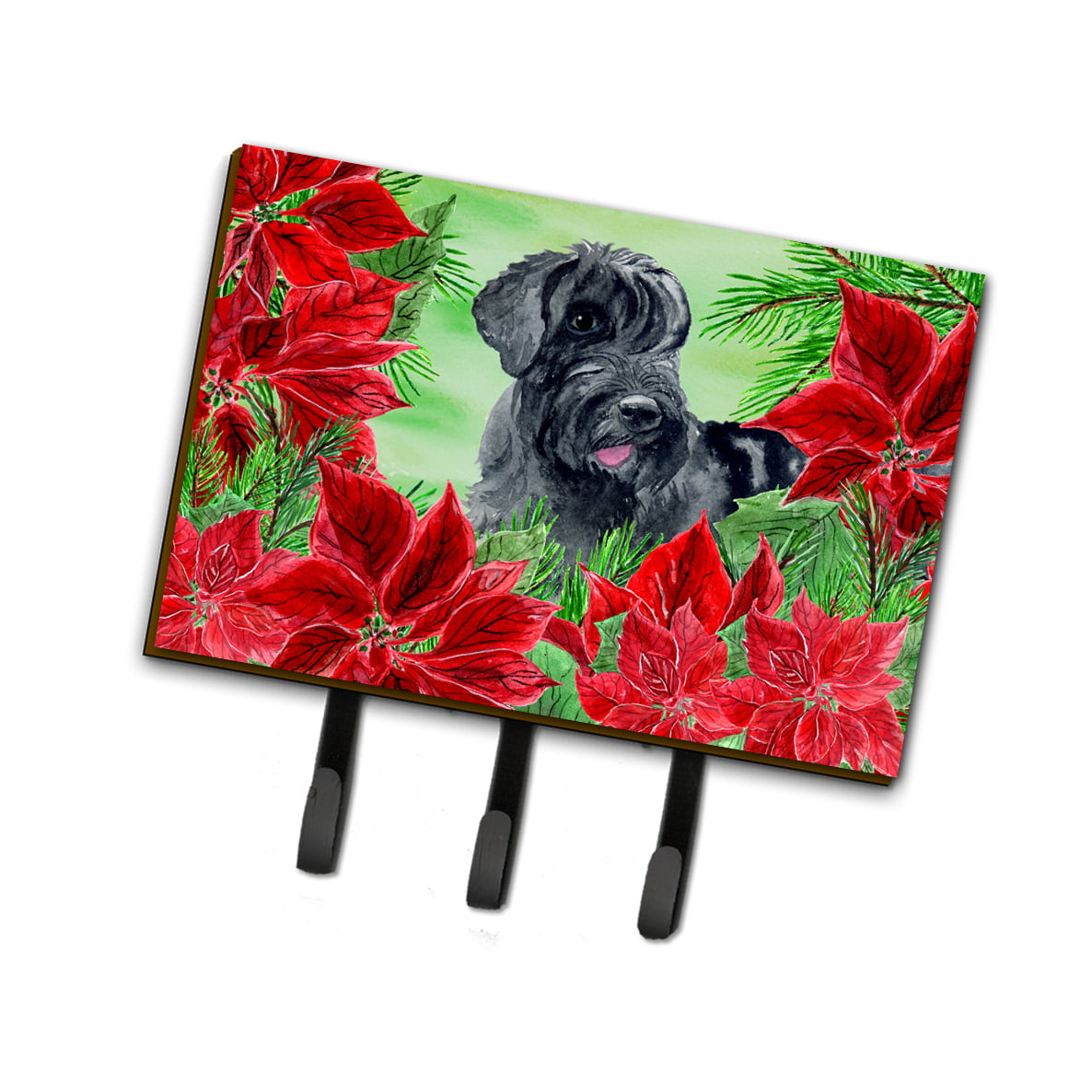 Giant Schnauzer Poinsettas Leash or Key Holder