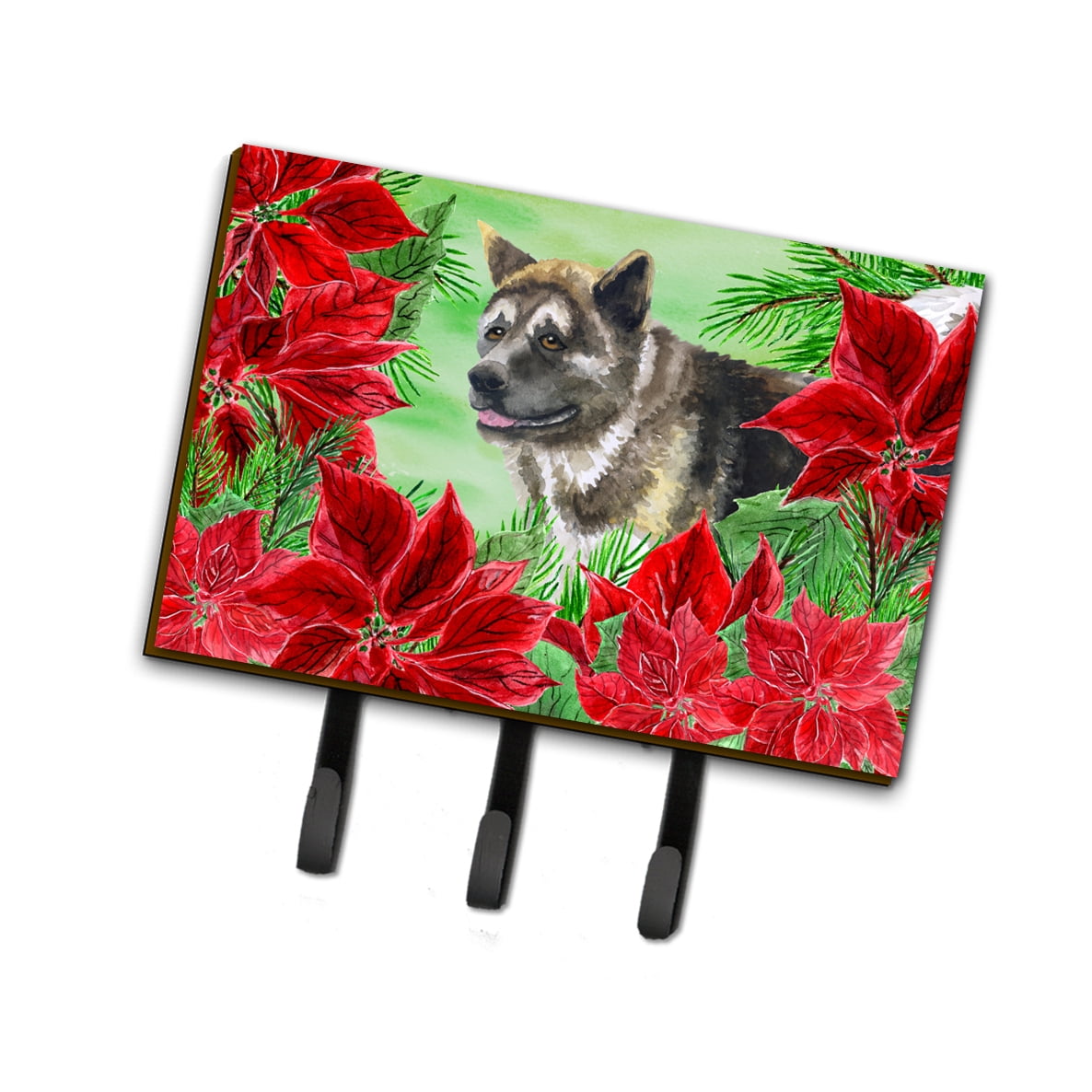 American Akita Poinsettas Leash or Key Holder