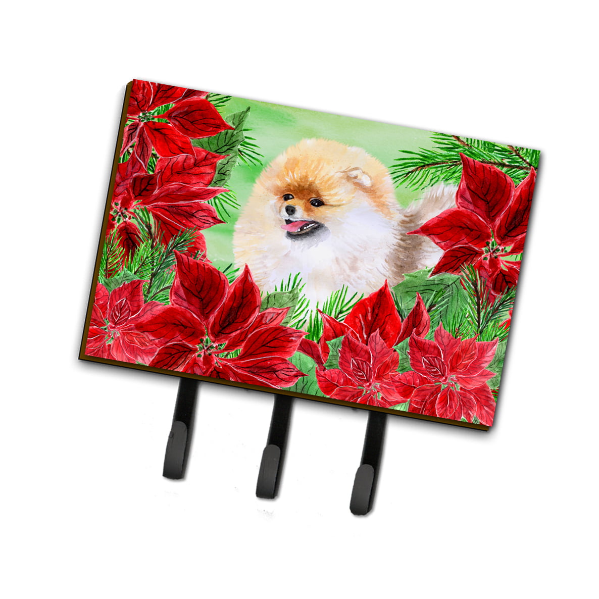 CK1330TH68 Pomeranian Poinsettas Leash or Key Holder