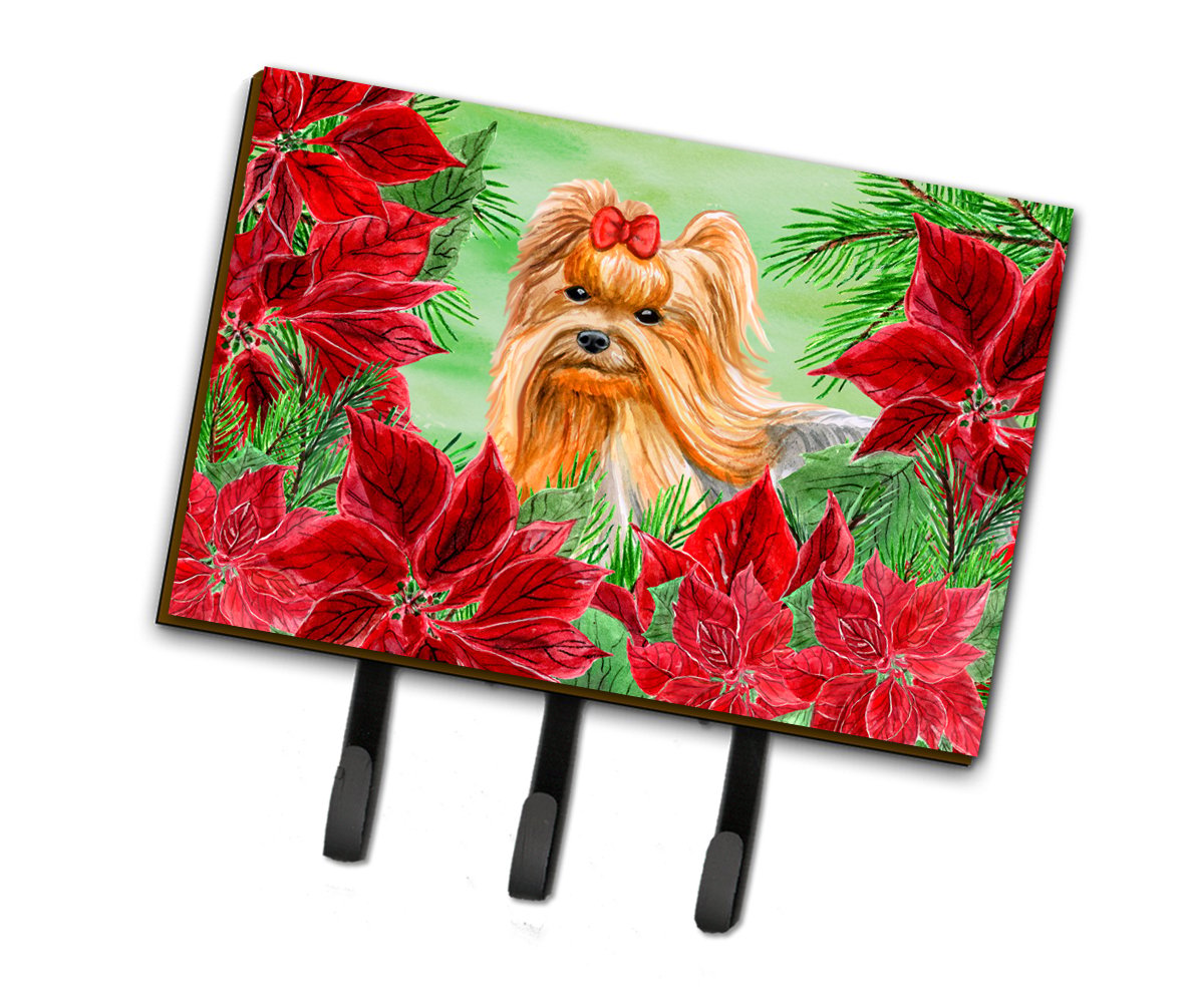 CK1333TH68 Yorkshire Terrier Poinsettas Leash or Key Holder