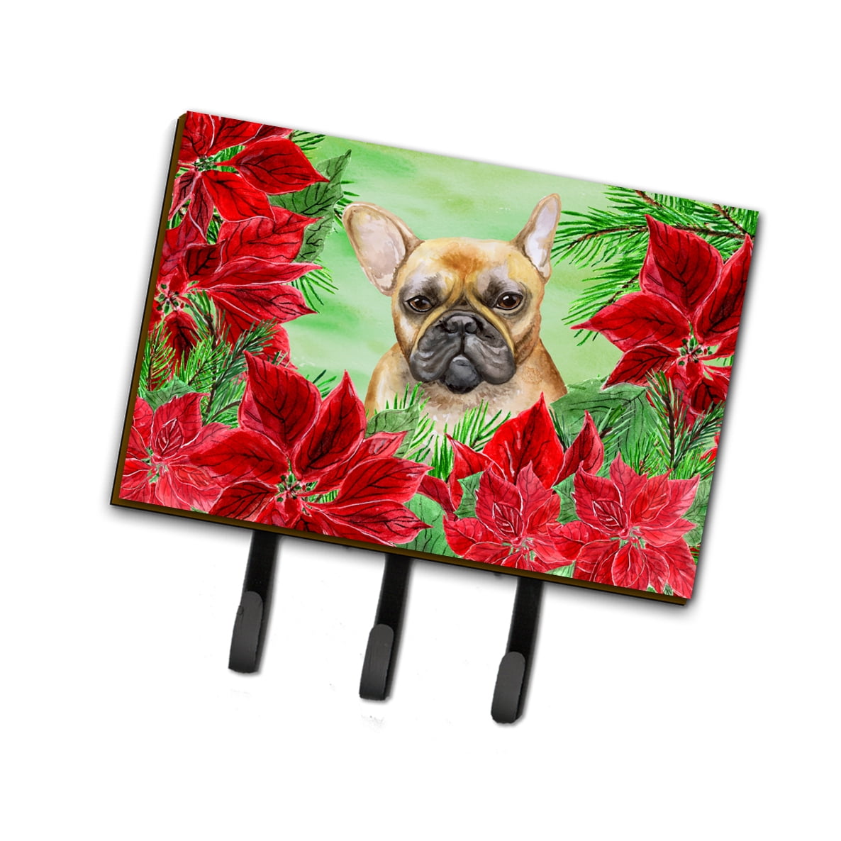 French Bulldog Poinsettas Leash or Key Holder