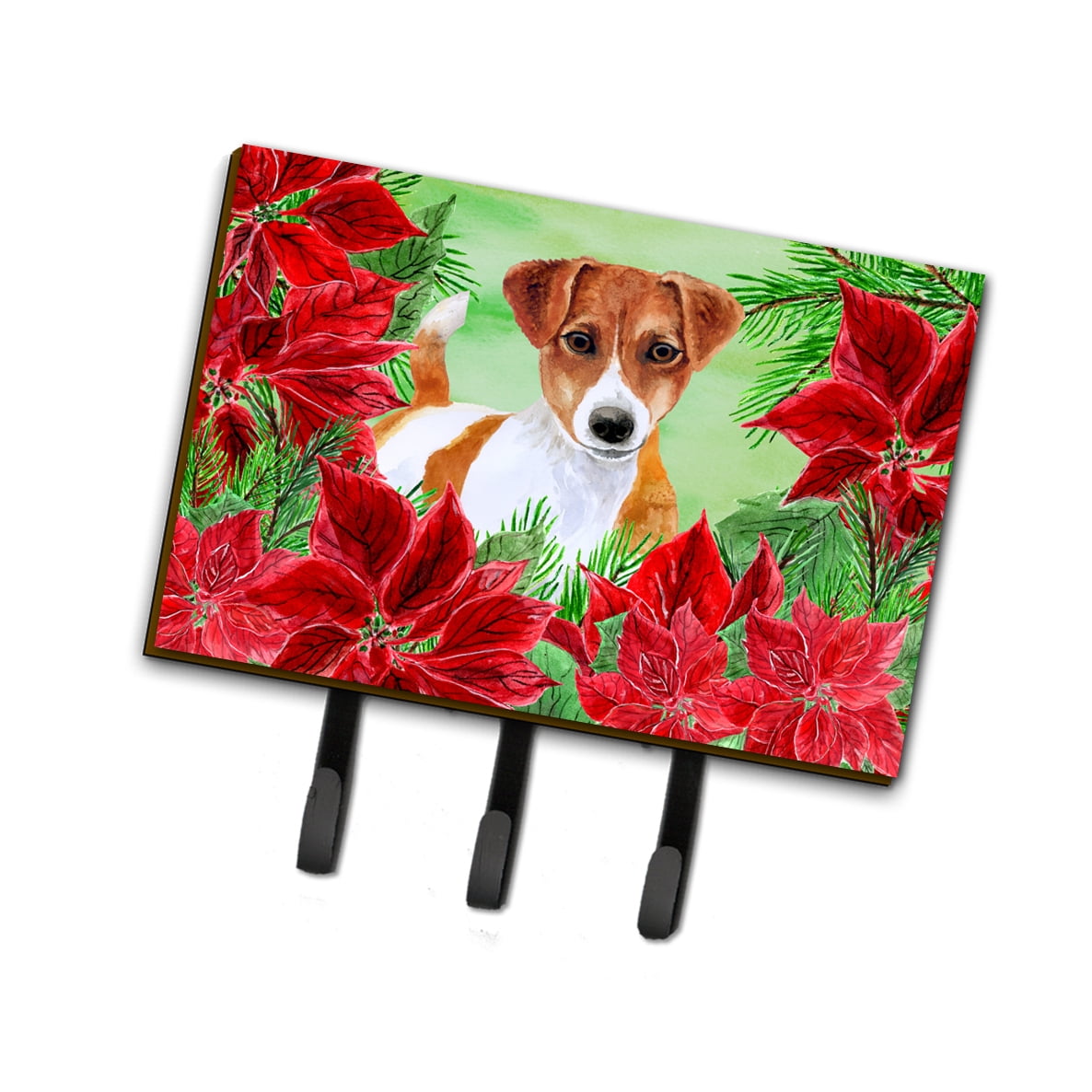 Jack Russell Terrier Poinsettas Leash or Key Holder