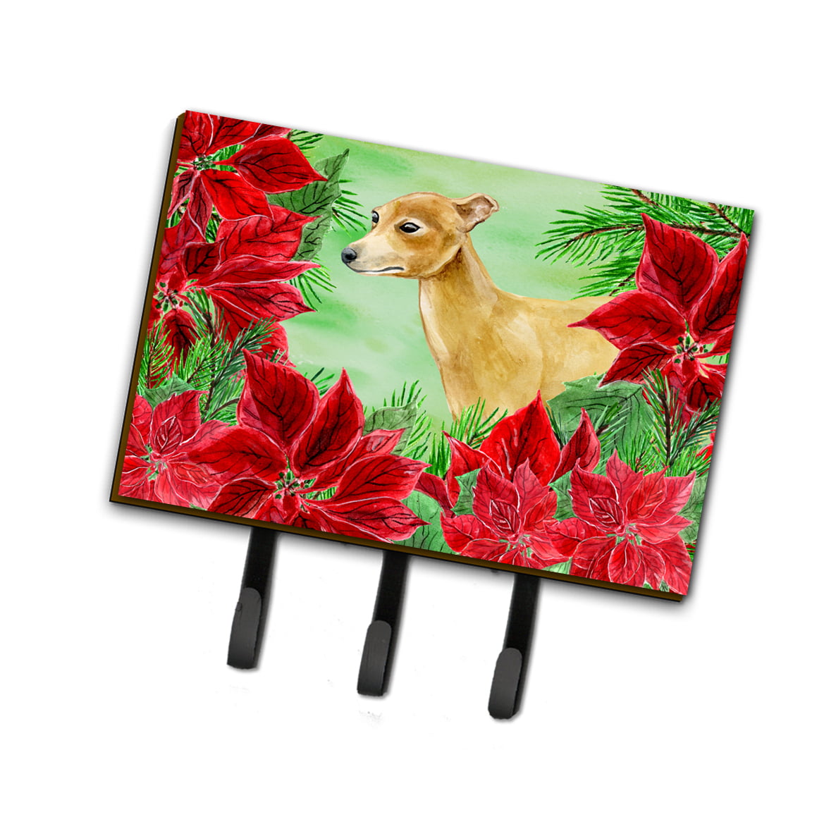 Italian Greyhound Poinsettas Leash or Key Holder