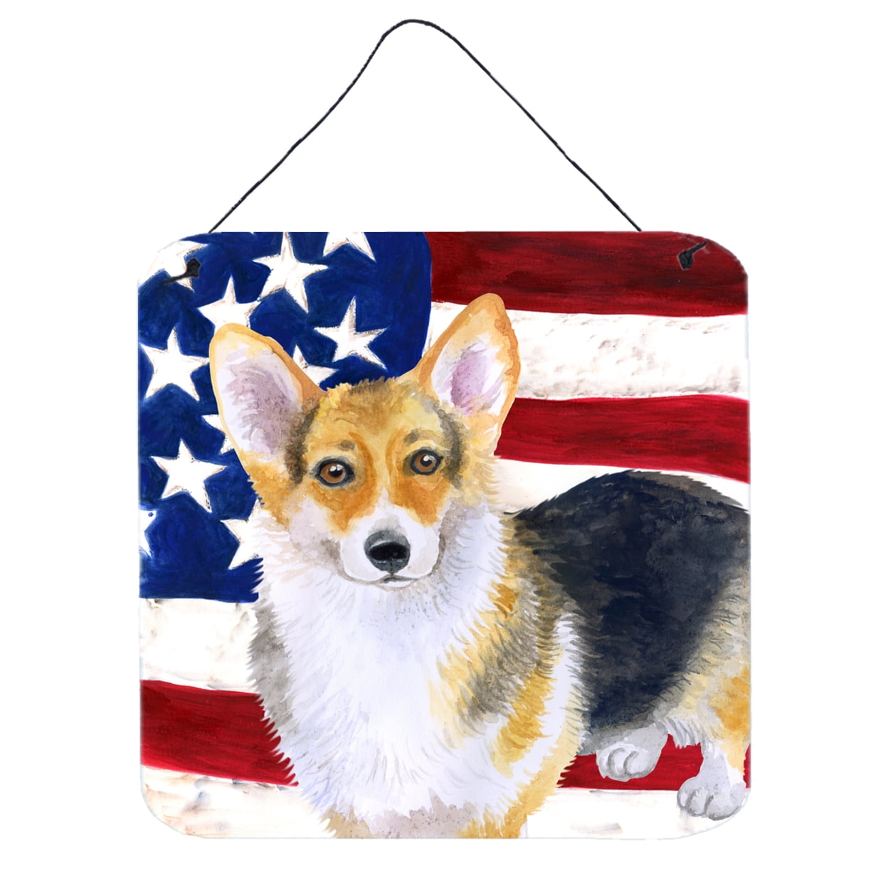Pembroke Corgi Patriotic Wall or Door Hanging Prints