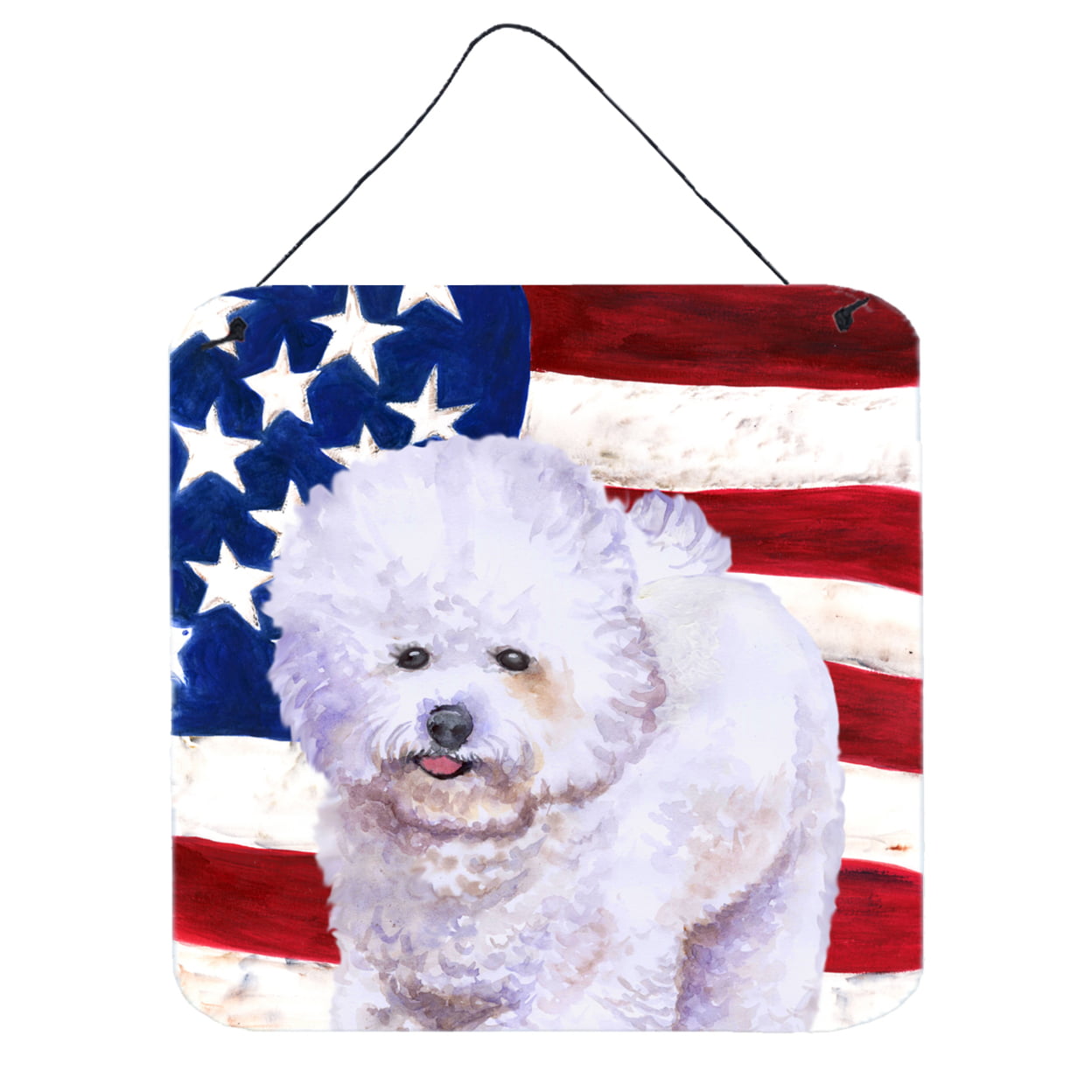 Bichon Frise Patriotic Wall or Door Hanging Prints
