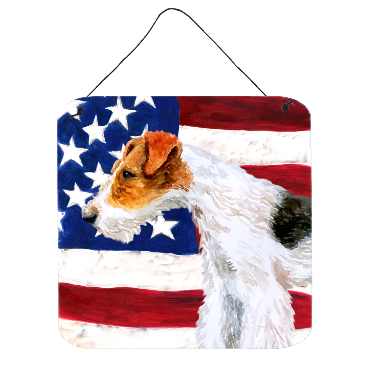 Picture of Carolines Treasures BB9650DS66 Fox Terrier Patriotic Wall or Door Hanging Prints