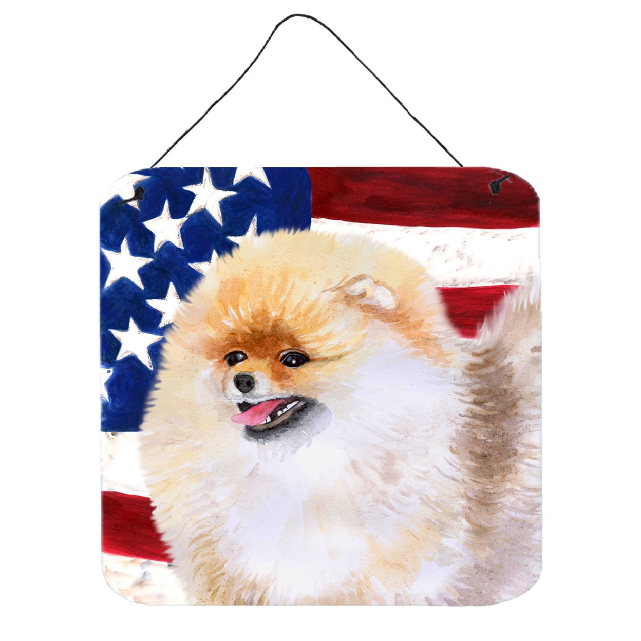 Pomeranian Patriotic Wall or Door Hanging Prints