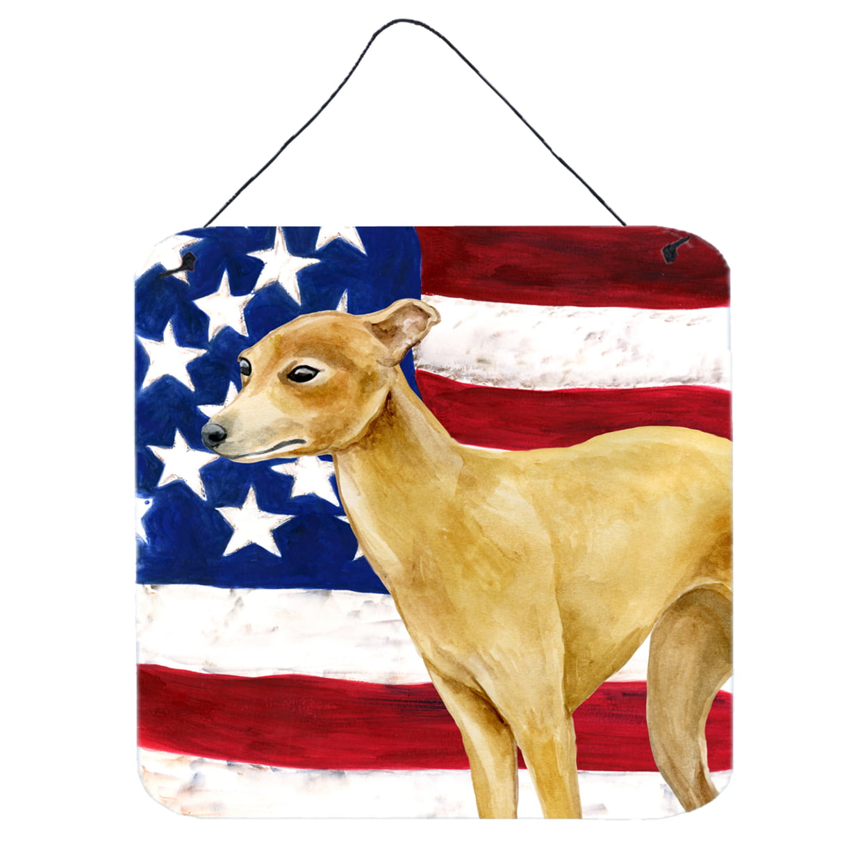 BB9698DS66 Italian Greyhound Patriotic Wall or Door Hanging Prints