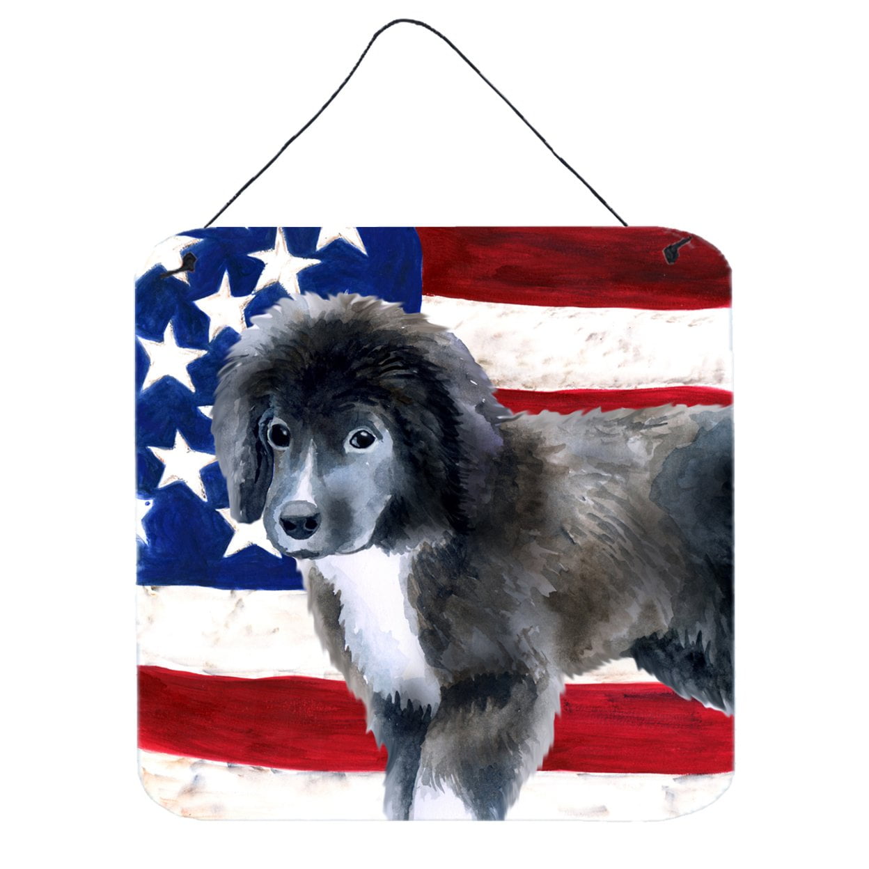 Newfoundland Puppy Patriotic Wall or Door Hanging Prints