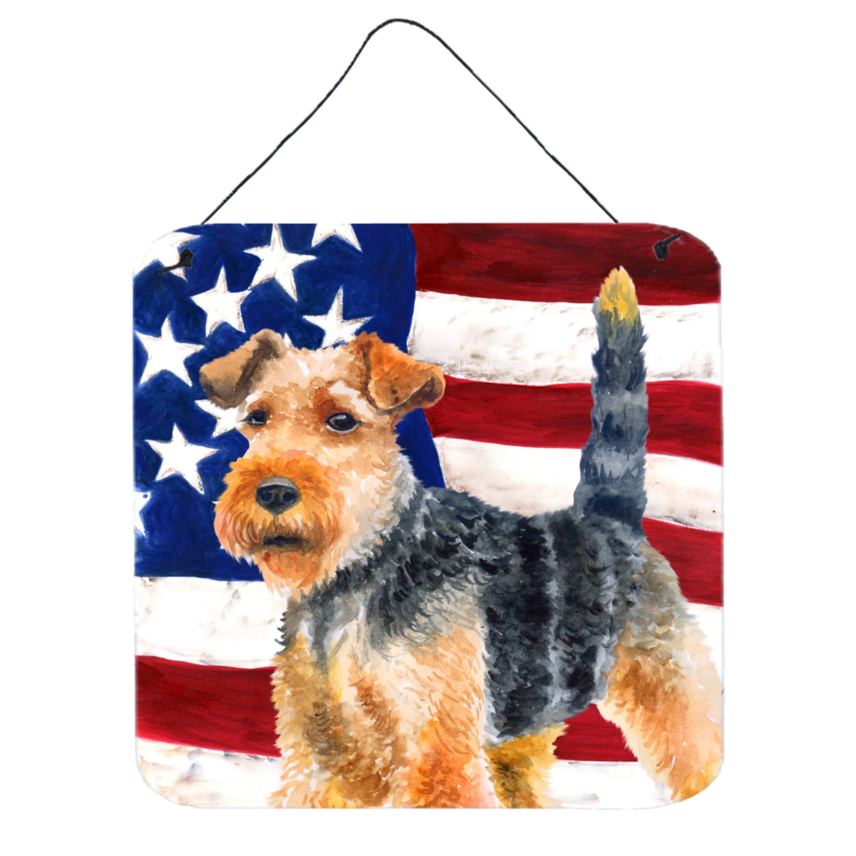 Welsh Terrier Patriotic Wall or Door Hanging Prints