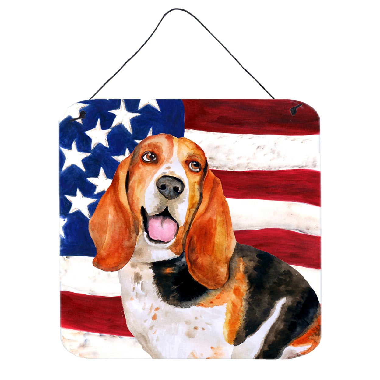 Basset Hound Patriotic Wall or Door Hanging Prints