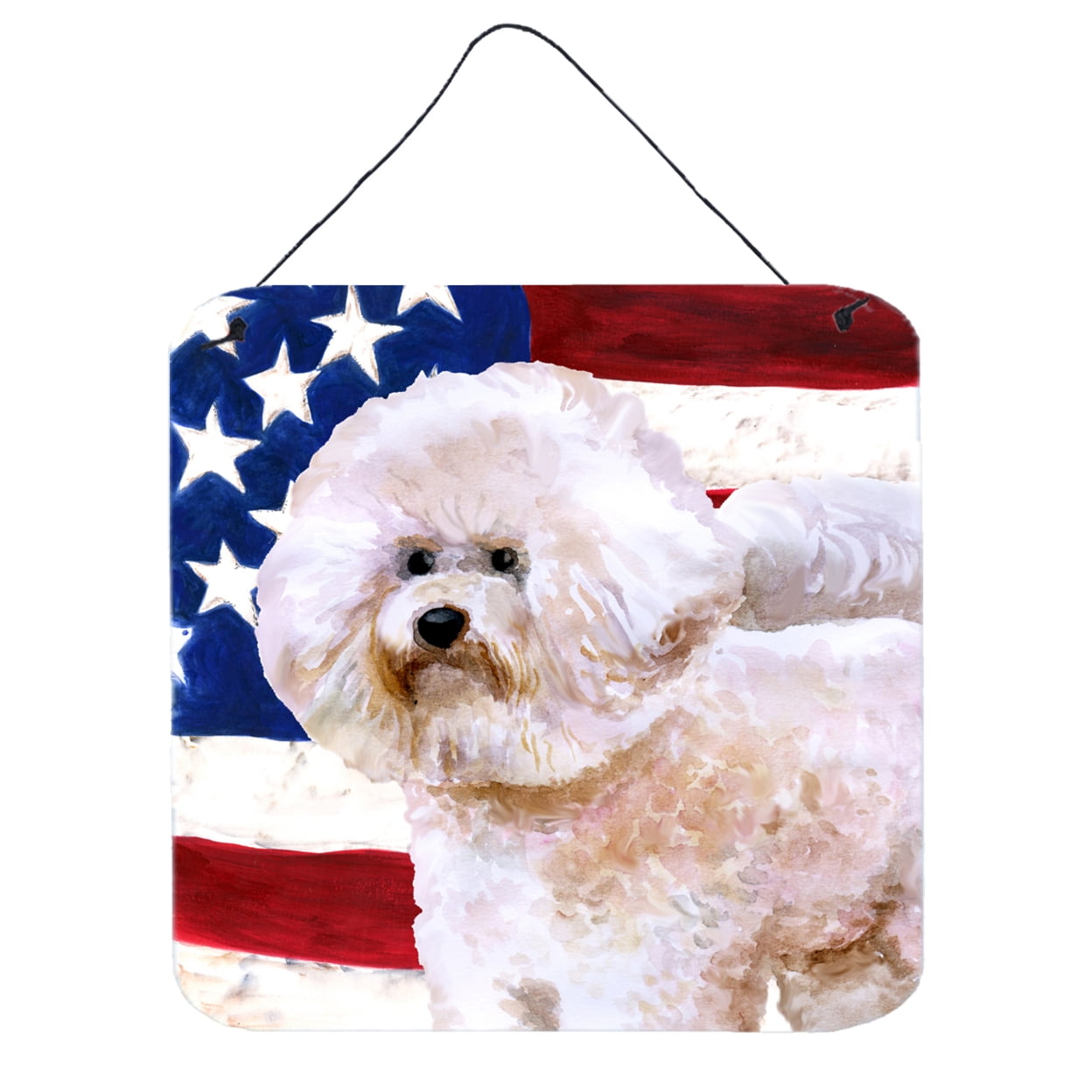 Bichon Frise No. 2 Patriotic Wall or Door Hanging Prints