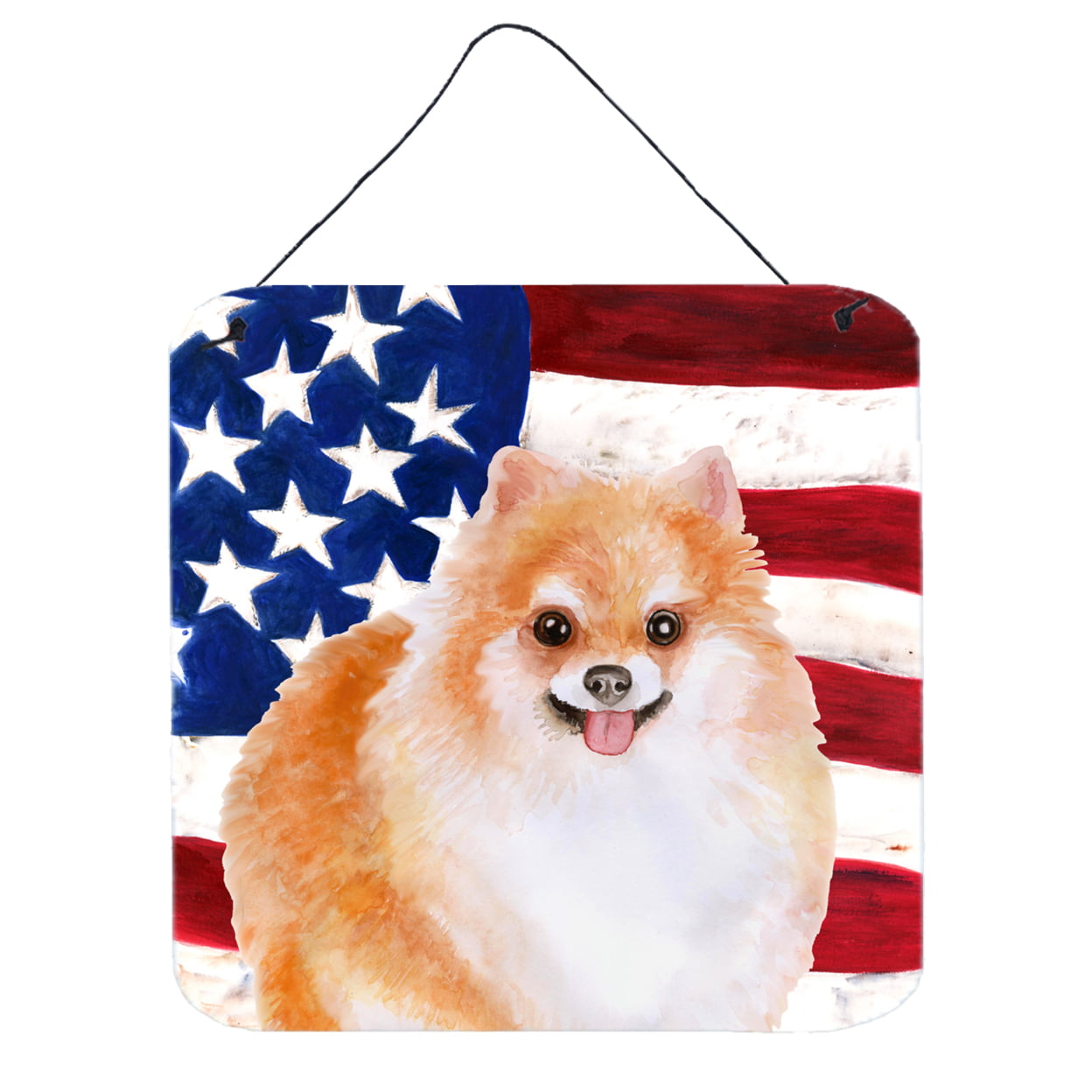 Picture of Carolines Treasures BB9716DS66 Pomeranian No. 2 Patriotic Wall or Door Hanging Prints