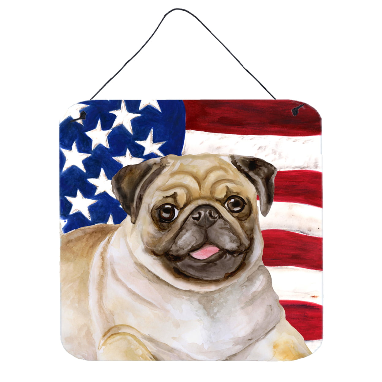 Fawn Pug Patriotic Wall or Door Hanging Prints