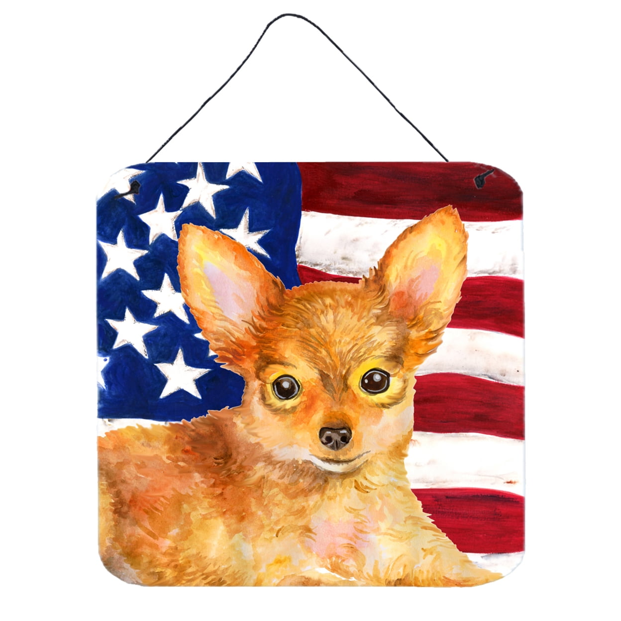Toy Terrier Patriotic Wall or Door Hanging Prints