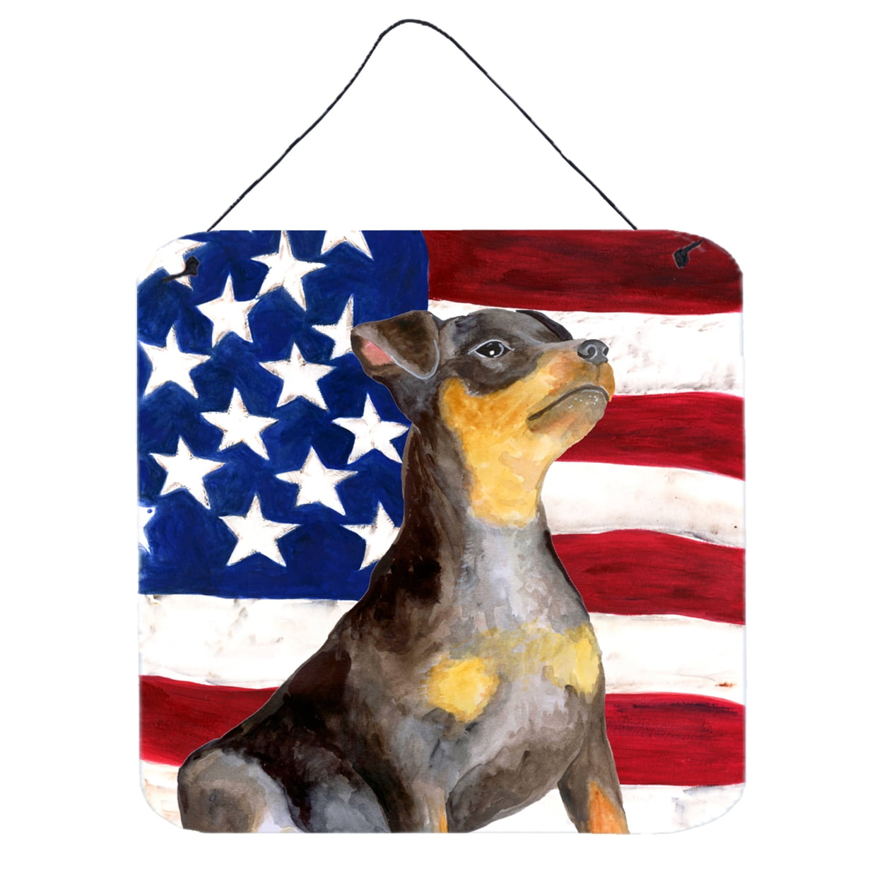 Miniature Pinscher No. 2 Patriotic Wall or Door Hanging Prints