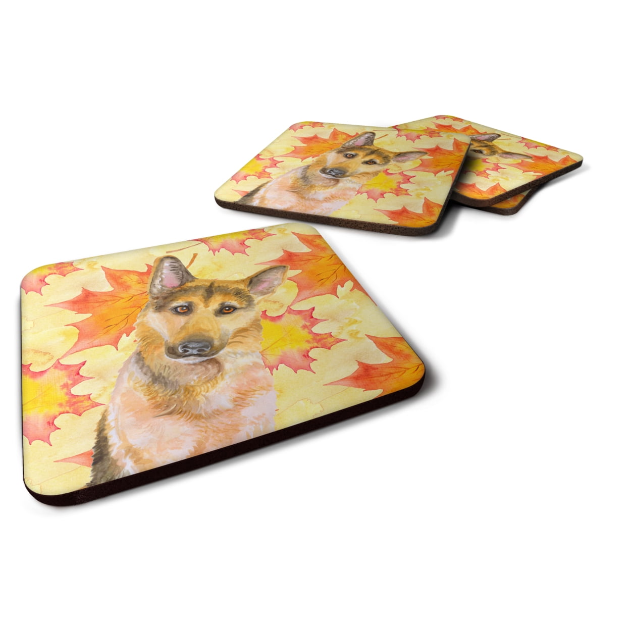 BB9972FC German Shepherd No. 2 Fall Foam Coaster, Set of 4