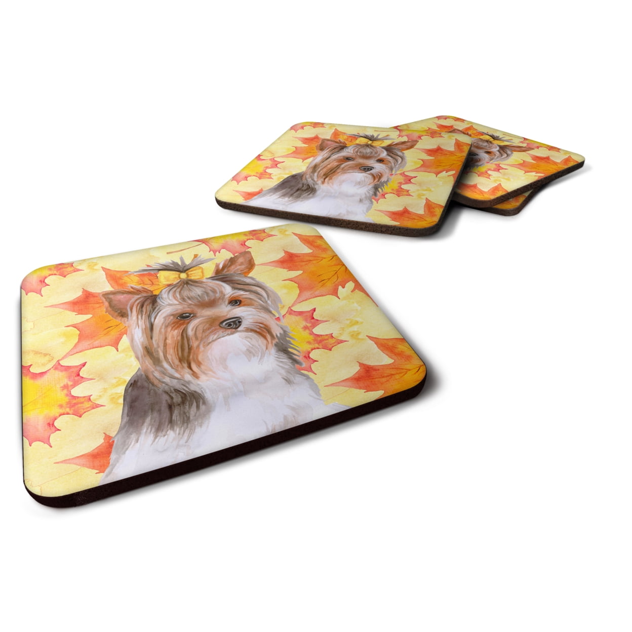 BB9984FC Yorkshire Terrier No. 2 Fall Foam Coaster, Set of 4