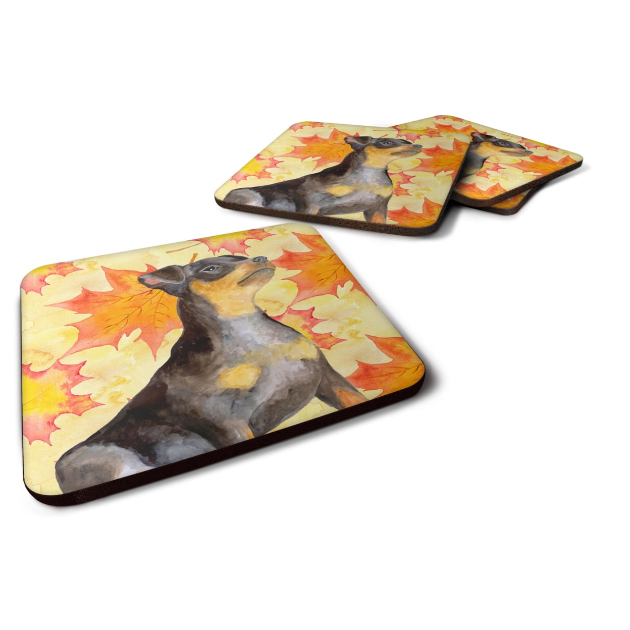 Miniature Pinscher No. 2 Fall Foam Coaster, Set of 4