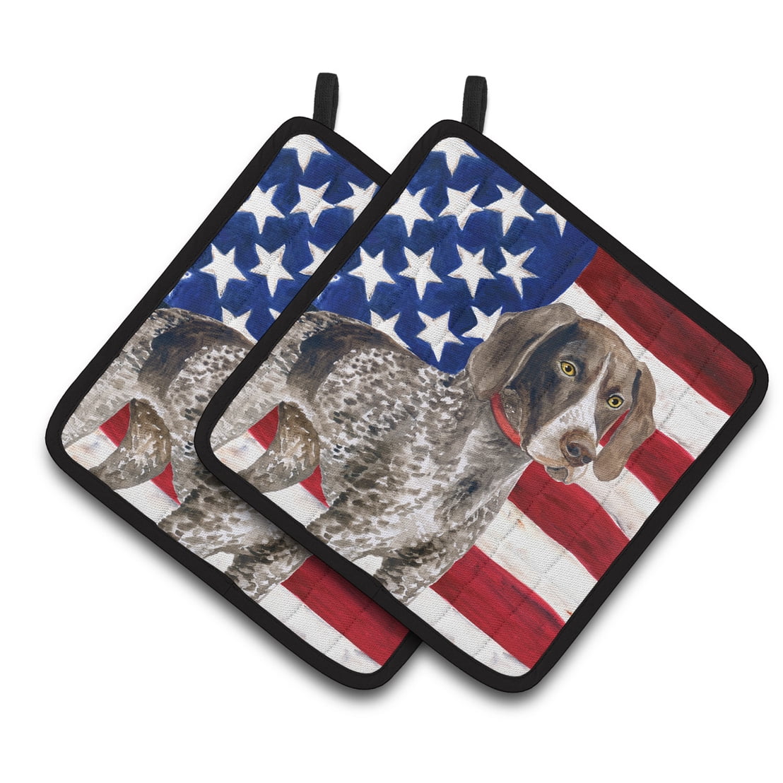 German Shorthaired Pointer Patriotic Pair of Pot Holders