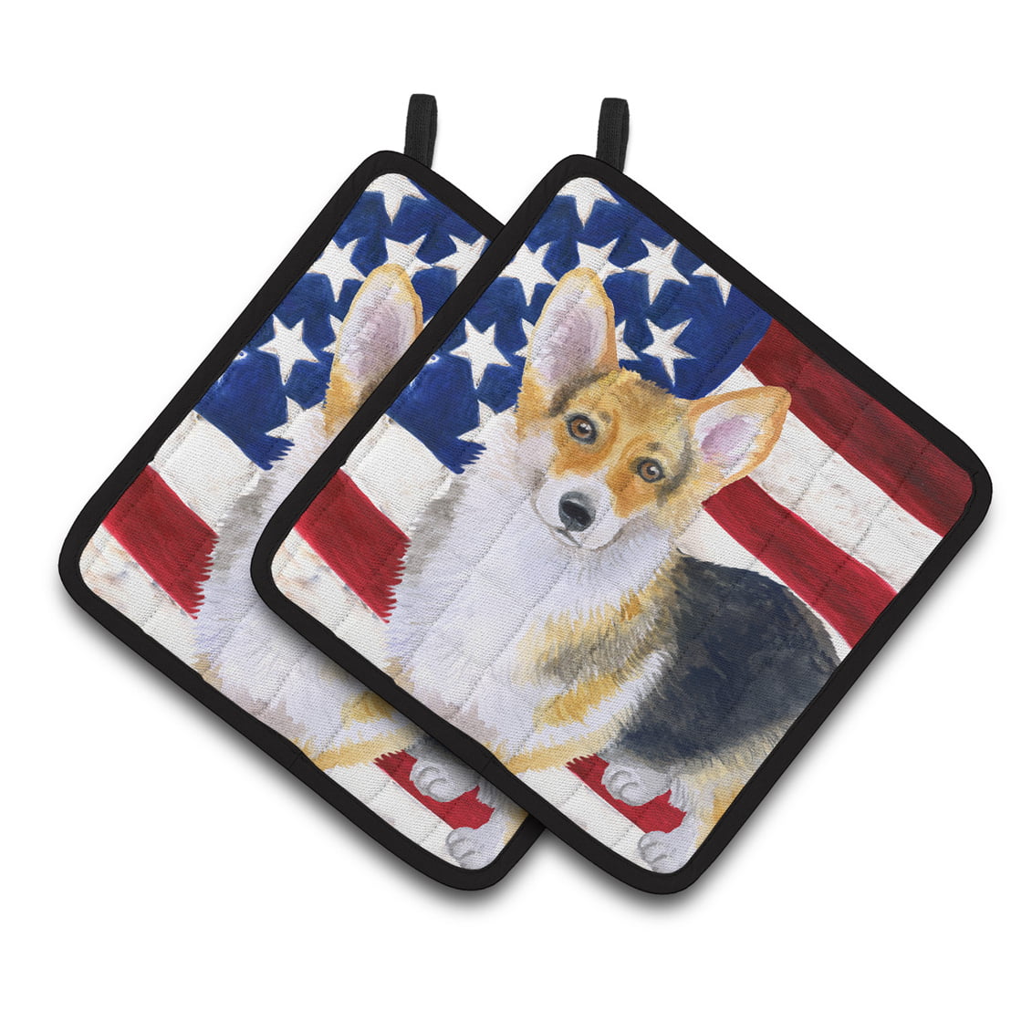 Pembroke Corgi Patriotic Pair of Pot Holders