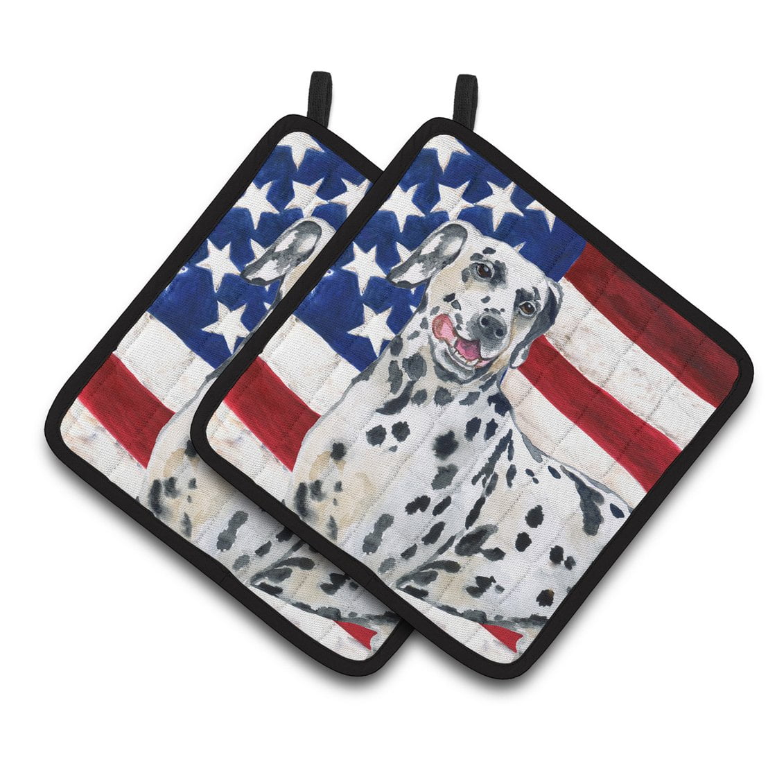 Dalmatian Patriotic Pair of Pot Holders