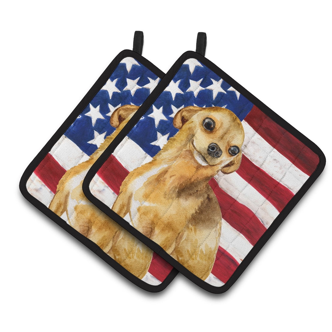 Chihuahua Patriotic Pair of Pot Holders