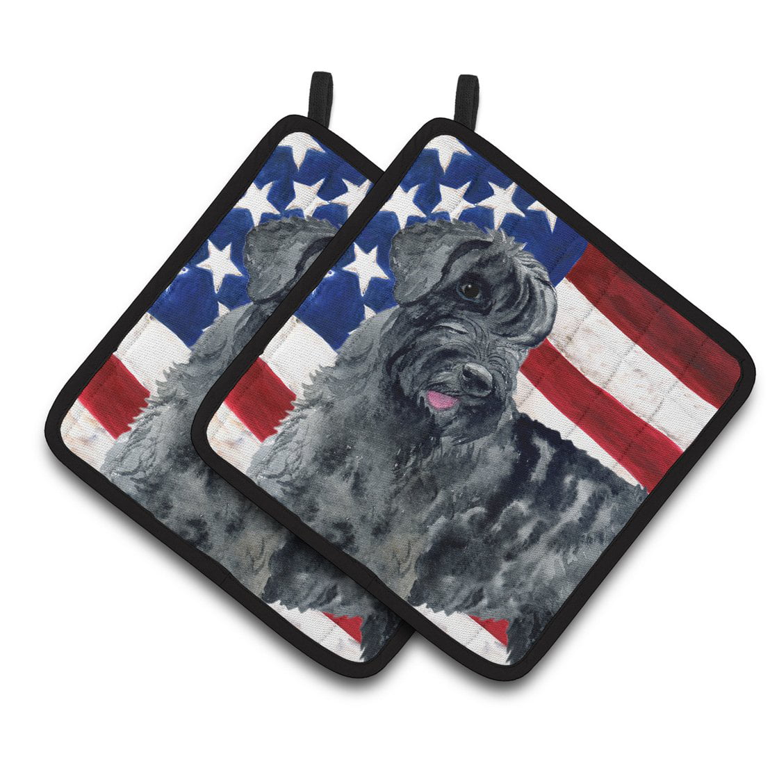 Giant Schnauzer Patriotic Pair of Pot Holders