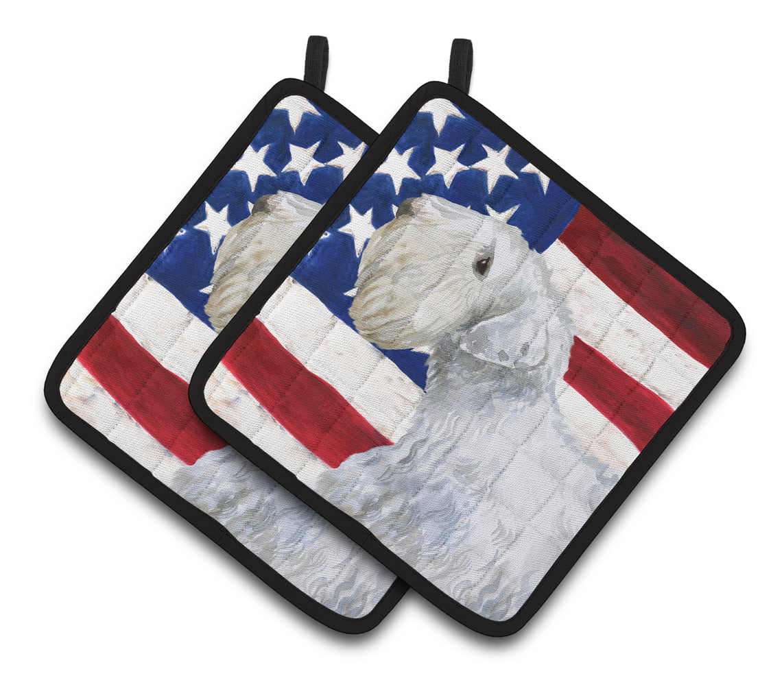 Sealyham Terrier Patriotic Pair of Pot Holders