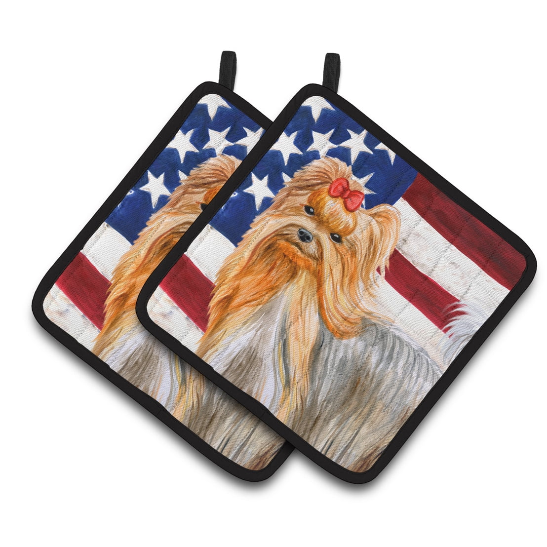 Yorkshire Terrier Patriotic Pair of Pot Holders
