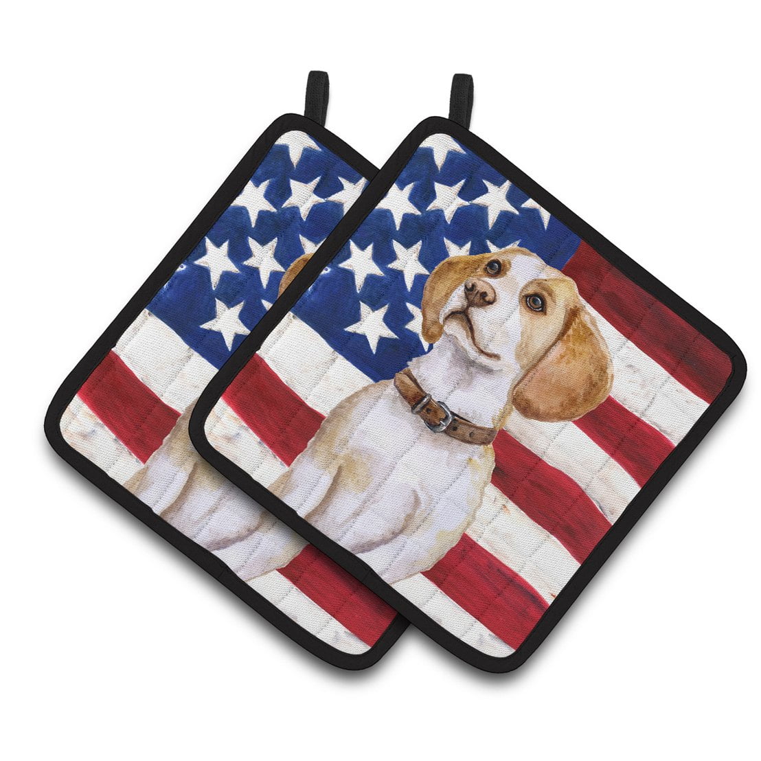 Beagle Patriotic Pair of Pot Holders