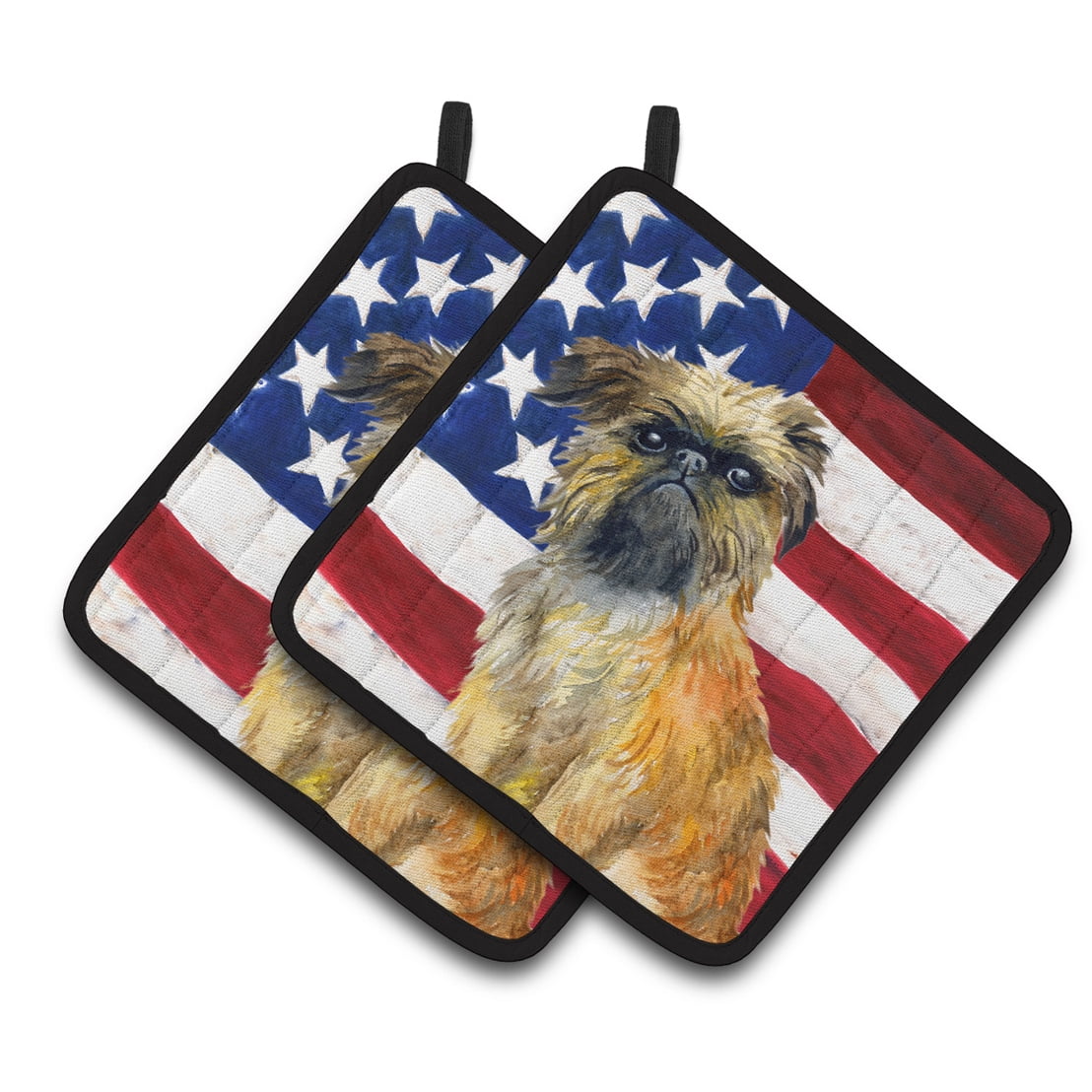 Brussels Griffon Patriotic Pair of Pot Holders