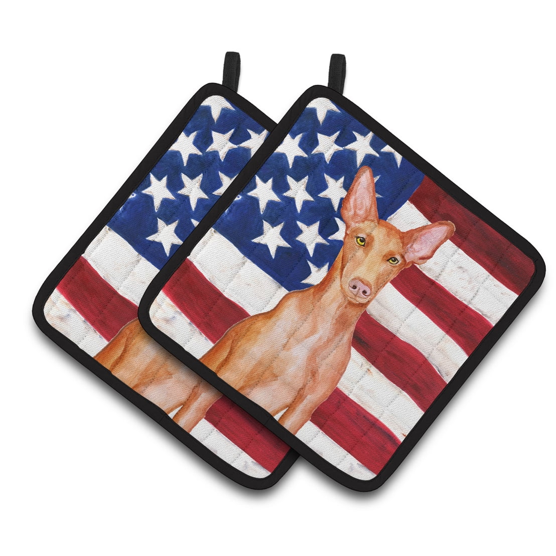 Pharaoh Hound Patriotic Pair of Pot Holders