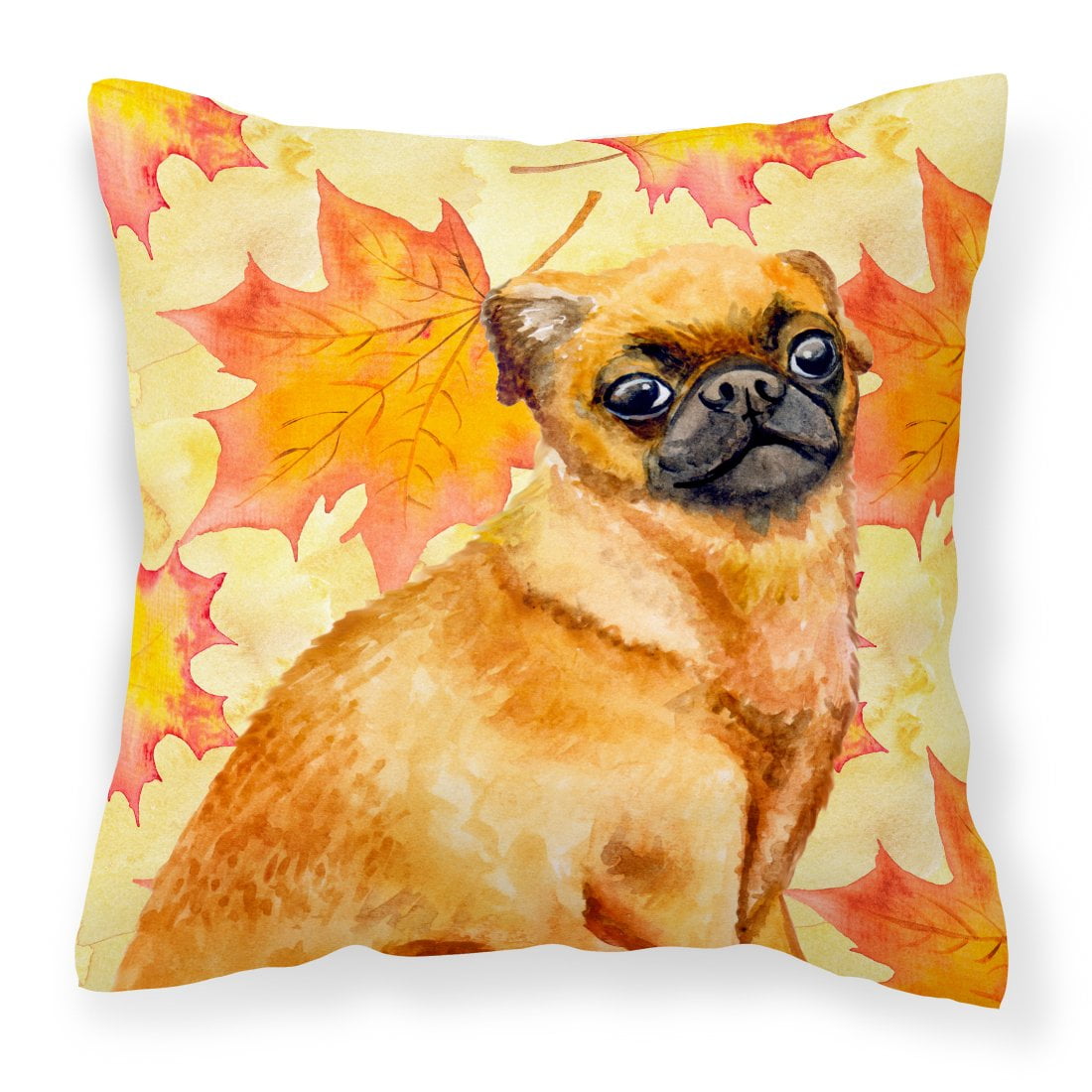 BB9928PW1818 Small Brabant Griffon Fall Fabric Decorative Pillow