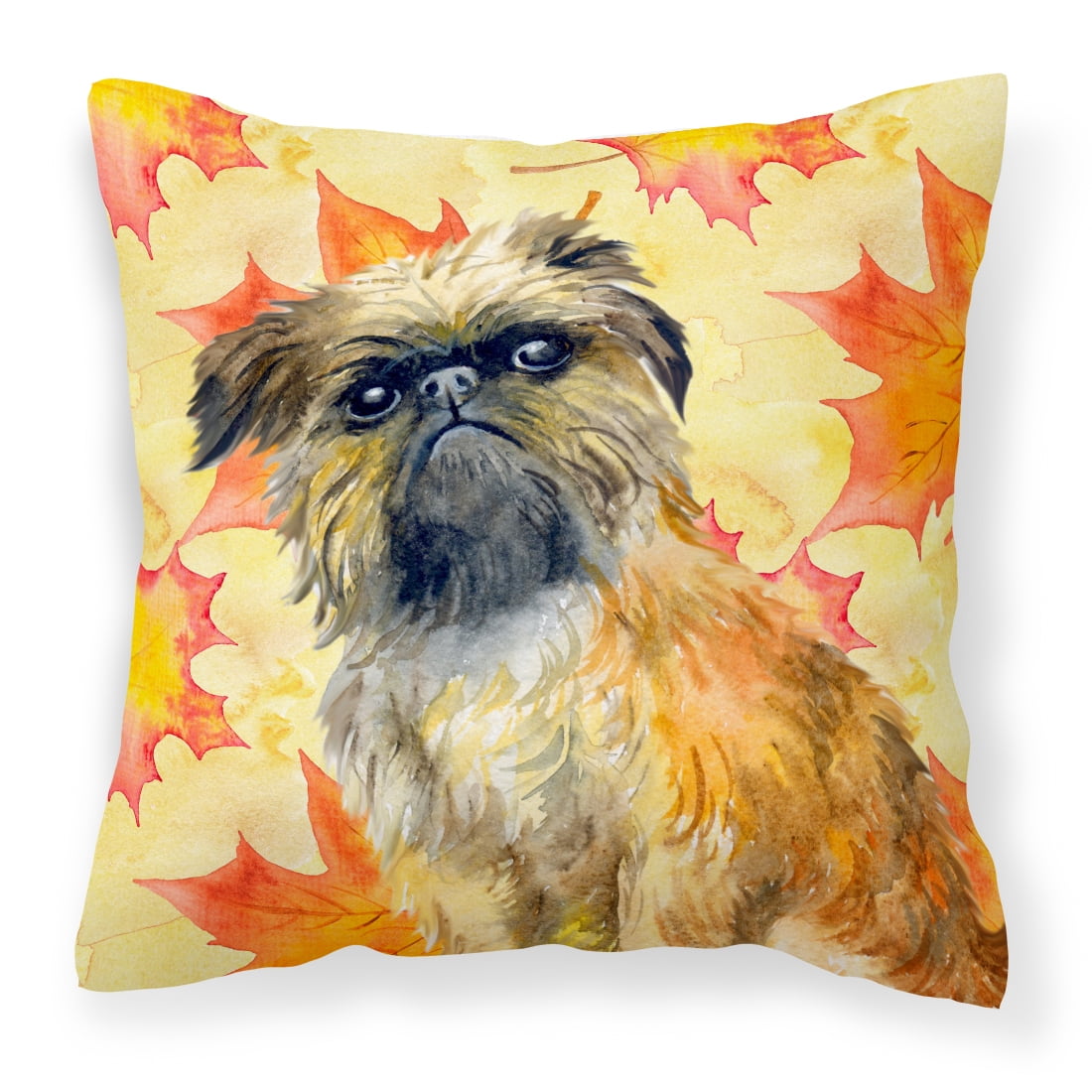 BB9948PW1818 Brussels Griffon Fall Fabric Decorative Pillow