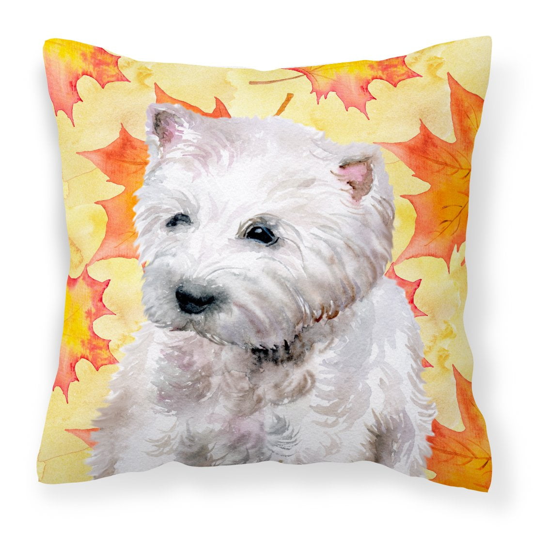 Westie Fall Fabric Decorative Pillow