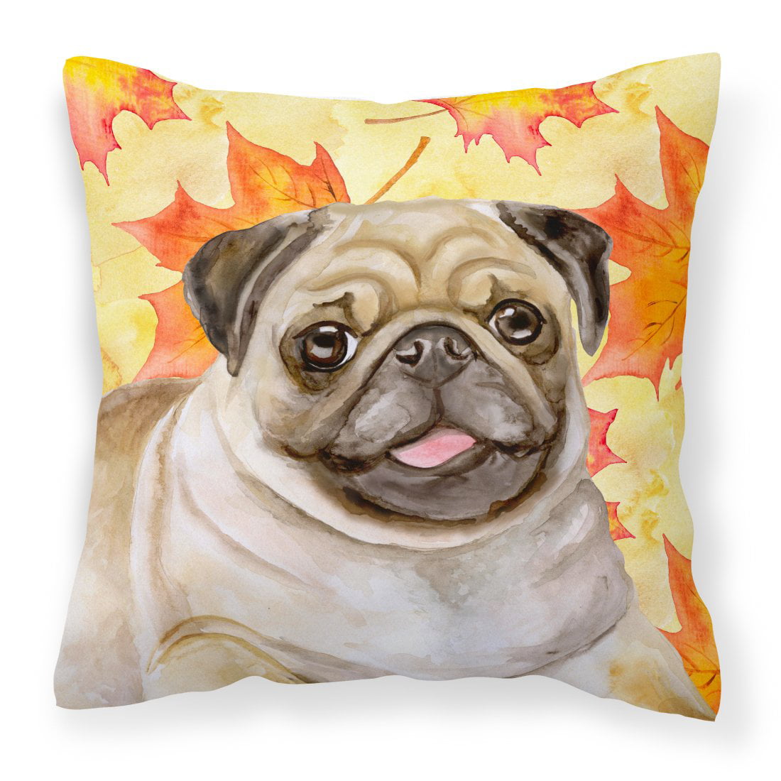 Fawn Pug Fall Fabric Decorative Pillow