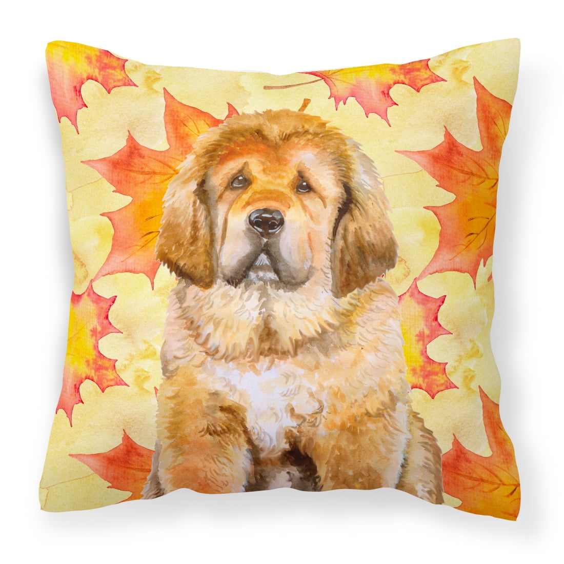 Tibetan Mastiff Fall Fabric Decorative Pillow