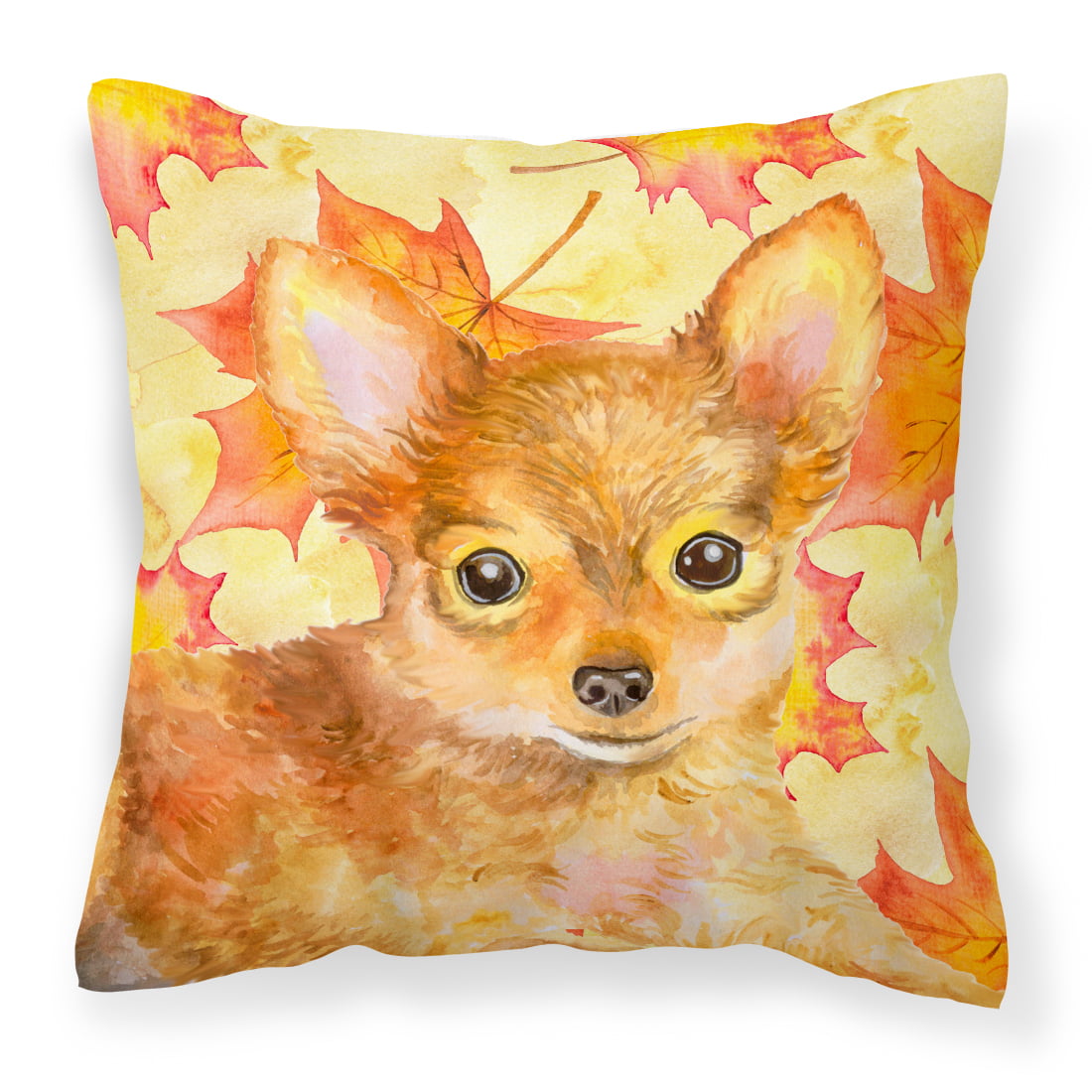 Toy Terrier Fall Fabric Decorative Pillow